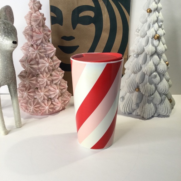 Starbucks Candy Cane Striped Ceramic Tumbler Holiday 2022 Ceramic Travel… - Picture 5 of 11